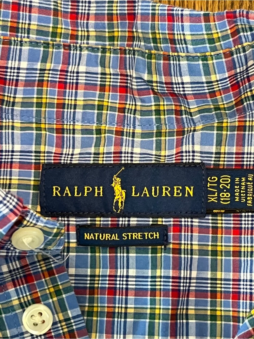Boys Ralph Lauren Blue and Pink Plaid Button-Down Shirt